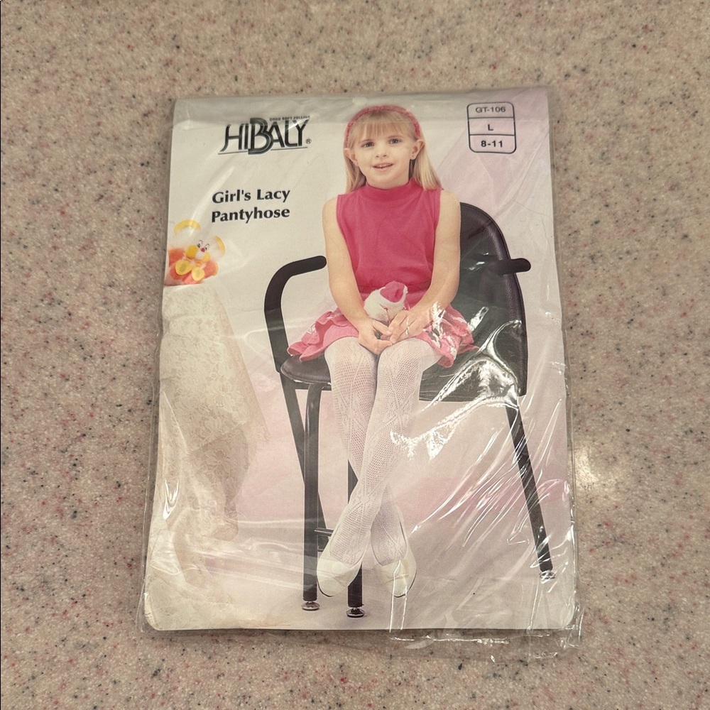 Bally White Lacy Pantyhose for Girls